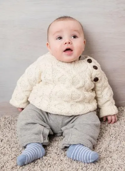 Baby Hand-Knit Aran Sweater