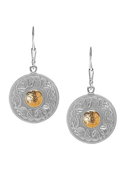 Celtic Warrior Earrings with 18K Gold Bead