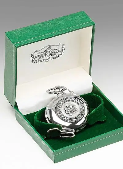 Personalized Celtic Shamrock Pocket Watch