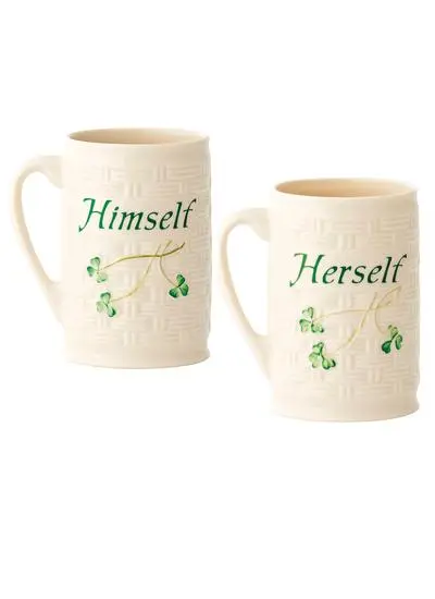 Belleek Himself & Herself Mug Set 