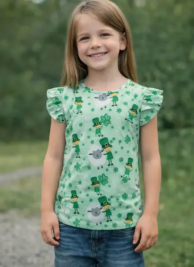 Kids Sheep Leprechaun T-Shirt 