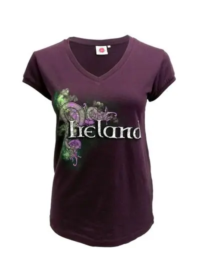 Ladies Celtic Ireland V-Neck T-Shirt