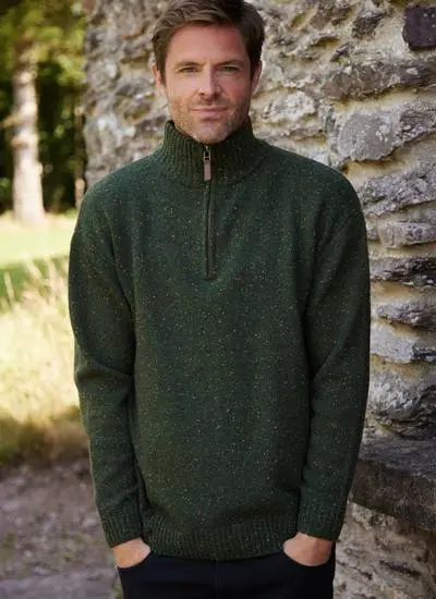 Donegal Fleck Half Zip Sweater