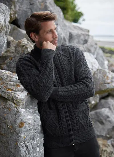 Denis Full Zip Aran Sweater