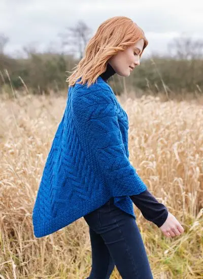 Supersoft Merino Wool Cable Poncho