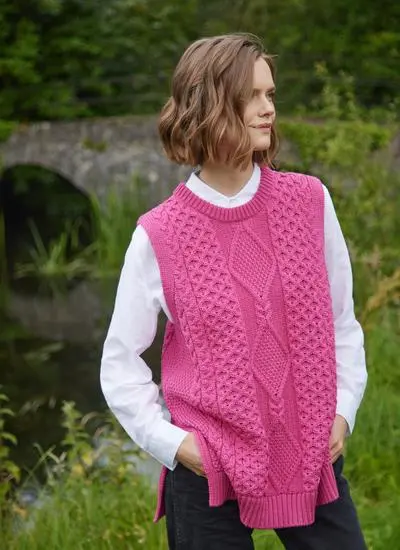 Nuala Sleeveless Aran Sweater