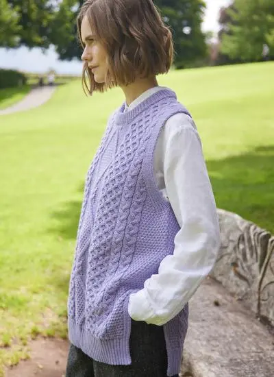 Nuala Sleeveless Aran Sweater