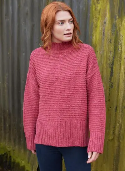 Iris Silk Cashmere Funnel Neck Sweater