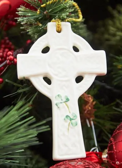 Belleek St. Kieran's Celtic Cross Decoration