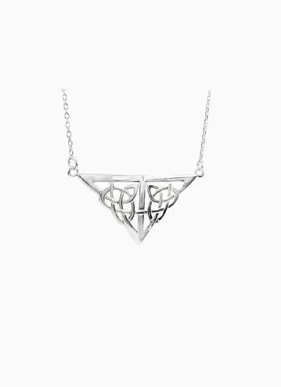 Sterling silver celtic art deco pendant with intricate knotwork