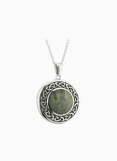 sterling-silver-connemara-marble-celtic-round-pendant