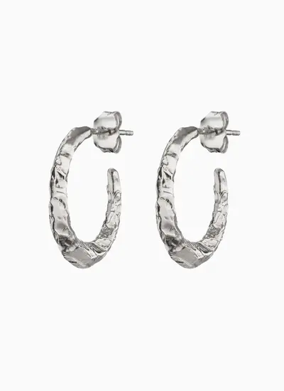 Loinnir Sterling Silver Torc Hoop Earrings  Handmade in Ireland