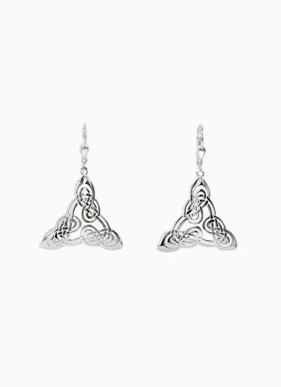Sterling Silver Celtic Trinity Celtic Earrings